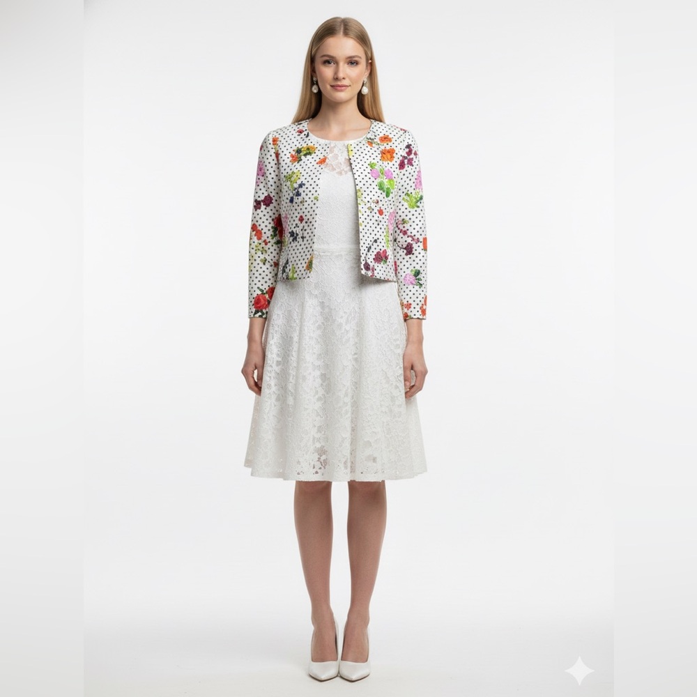 Oscar de la Renta Printed Silk Light Jacket